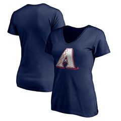 MLB Arizona Diamondbacks Women's Red White and Team V-Neck T-Shirt
