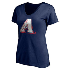 MLB Arizona Diamondbacks Women's Red White and Team V-Neck T-Shirt