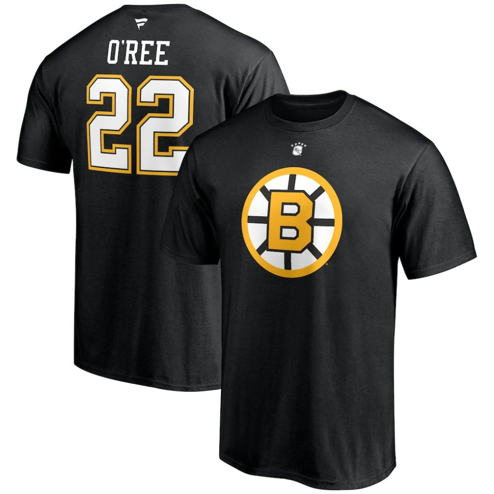 NHL Black Willie O'Ree Boston Bruins Fanatics Authentic Stack Retired Player Name & Number T-Shirt