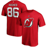 NHL Red Jack Hughes New Jersey Devils Fanatics Big & Tall Name & Number T-Shirt