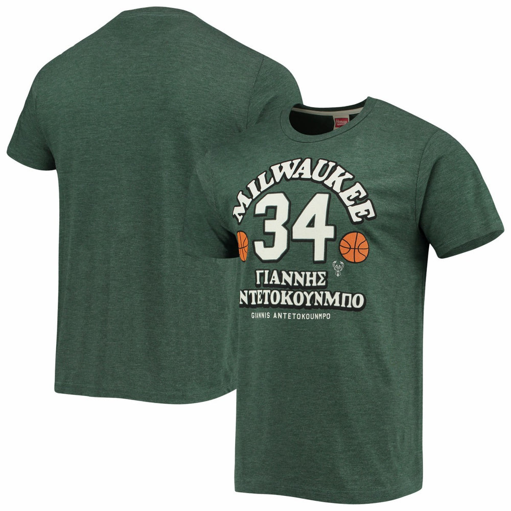 NBA Giannis Antetokounmpo Milwaukee Bucks Homage Greek Tri-Blend T-Shirt