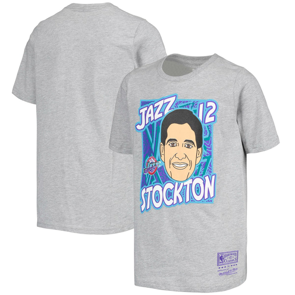 NBA John Stockton Utah Jazz Youth Hardwood Classics King of the Court Player T-Shirt