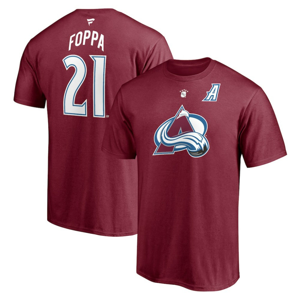 NHL Burgundy Peter Forsberg Colorado Avalanche Fanatics Authentic Stack Retired Player Nickname & Number T-Shirt