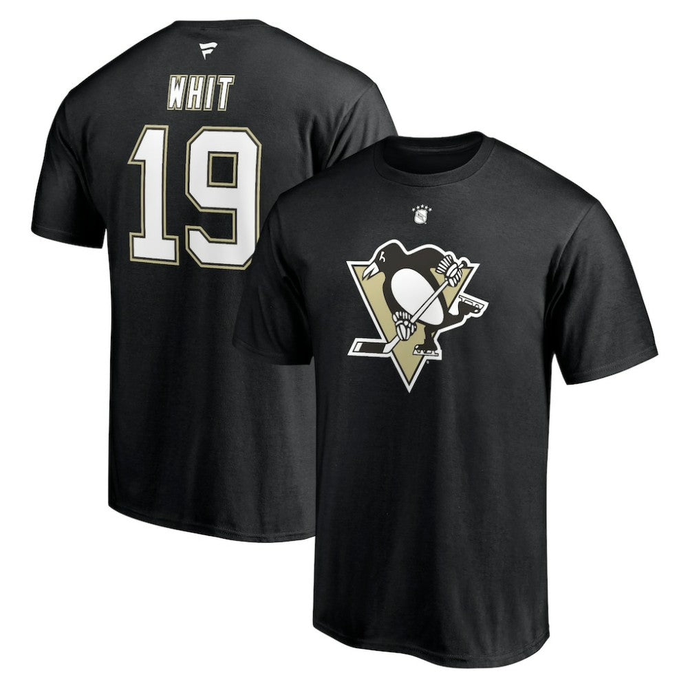 NHL Black Ryan Whitney Pittsburgh Penguins Fanatics Authentic Stack Retired Player Nickname & Number T-Shirt
