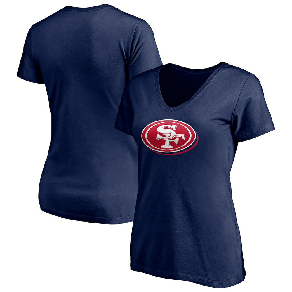 Women's Red White and Team V-Neck T-Shirt - San Francisco 49ers