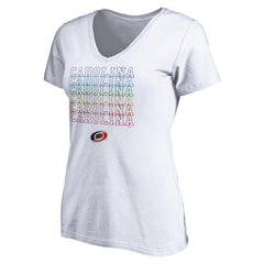 NHL White Carolina Hurricanes Women's City Pride V-Neck T-Shirt