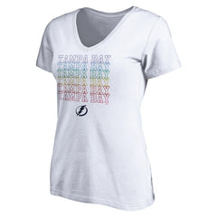 NHL White Tampa Bay Lightning Women's City Pride V-Neck T-Shirt