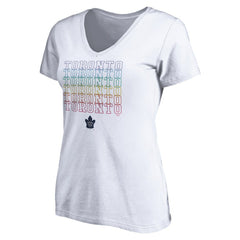 NHL White Toronto Maple Leafs Women's City Pride V-Neck T-Shirt