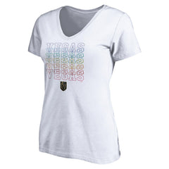NHL White Vegas Golden Knights Women's City Pride V-Neck T-Shirt