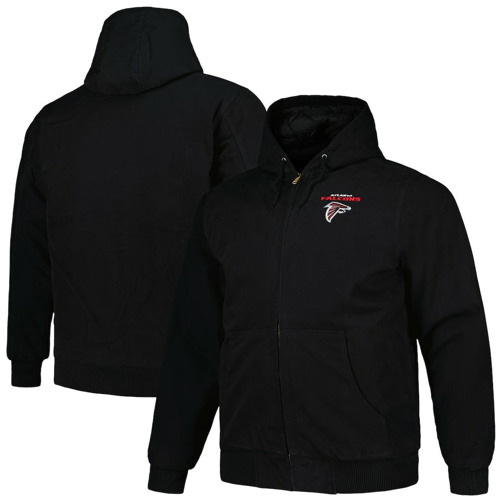 Dunbrooke Big & Tall Dakota Canvas Hoodie Full-Zip Jacket - Atlanta Falcons