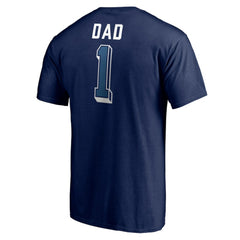 NHL Navy Winnipeg Jets Number One Dad Logo T-Shirt