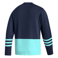 NHL Deep Sea Blue Seattle Kraken adidas Logo AEROREADY Pullover Sweater