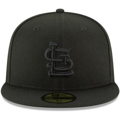 MLB St. Louis Cardinals New Era Black on Black 59FIFTY Fitted Hat