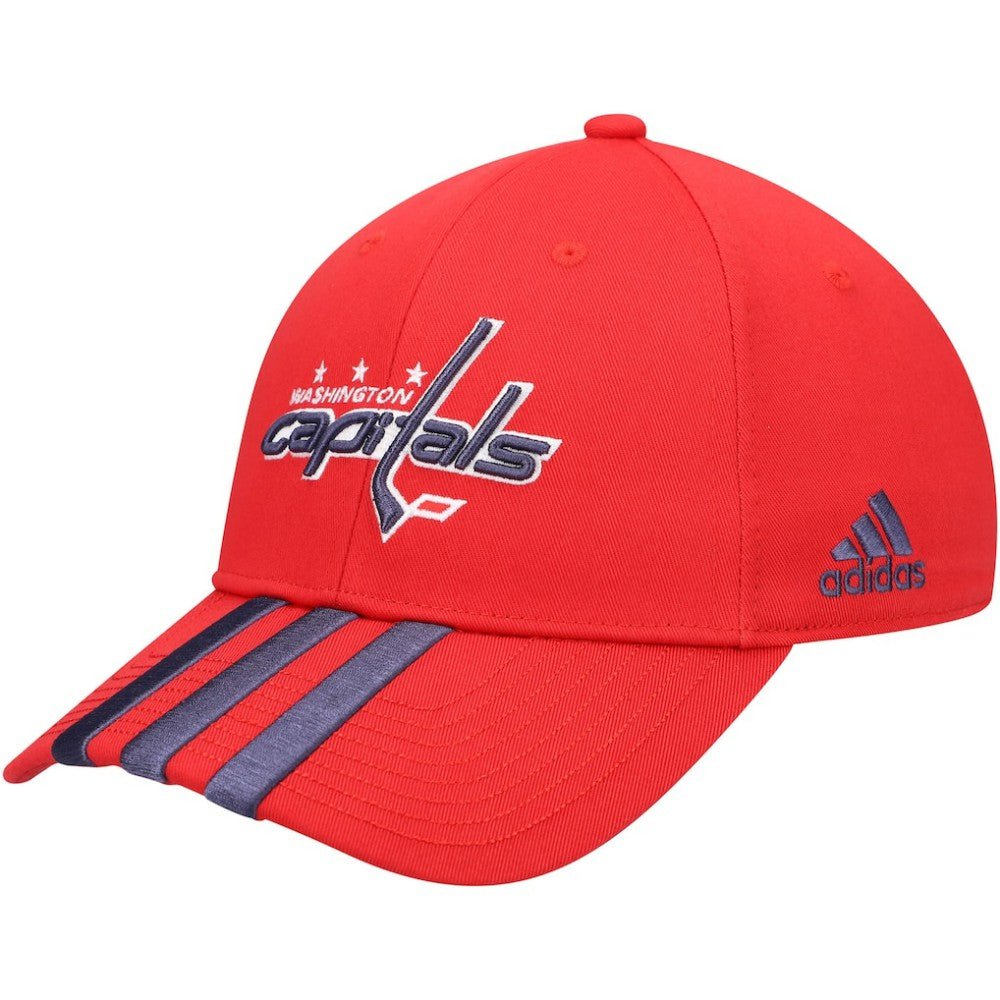 NHL Red Washington Capitals adidas Locker Room Three Stripe Adjustable Hat