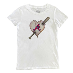 MLB Atlanta Braves Tiny Turnip Women's Heart Bat T-Shirt
