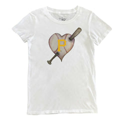 MLB Pittsburgh Pirates Tiny Turnip Women's Heart Bat T-Shirt