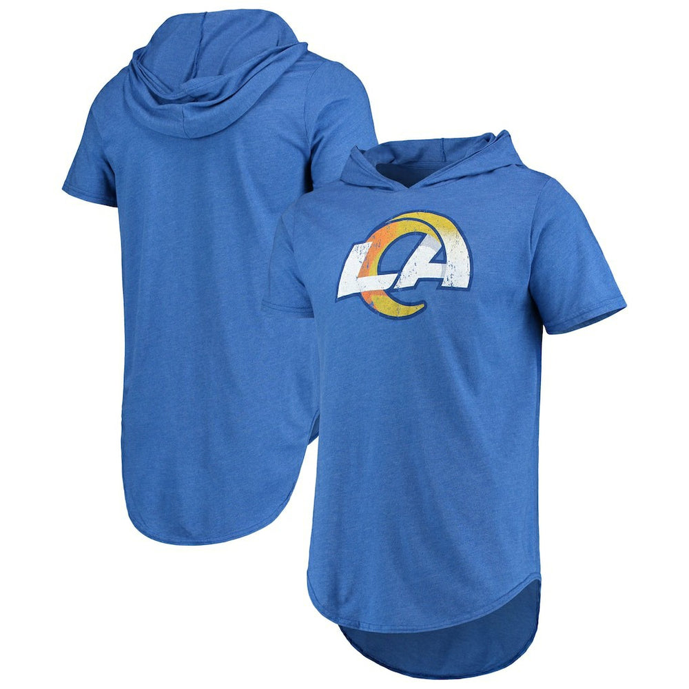 Majestic Threads Primary Logo Tri-Blend Hoodie T-Shirt - Los Angeles Rams