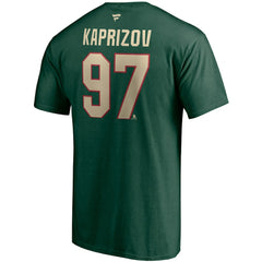 NHL Green Kirill Kaprizov Minnesota Wild Fanatics Authentic Stack Name & Number T-Shirt