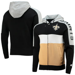 Starter Playoffs Color Block Full-Zip Hoodie - New Orleans Saints