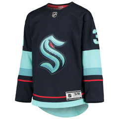 NHL Deep Sea Blue Philipp Grubauer Seattle Kraken Youth Home Premier Player Jersey