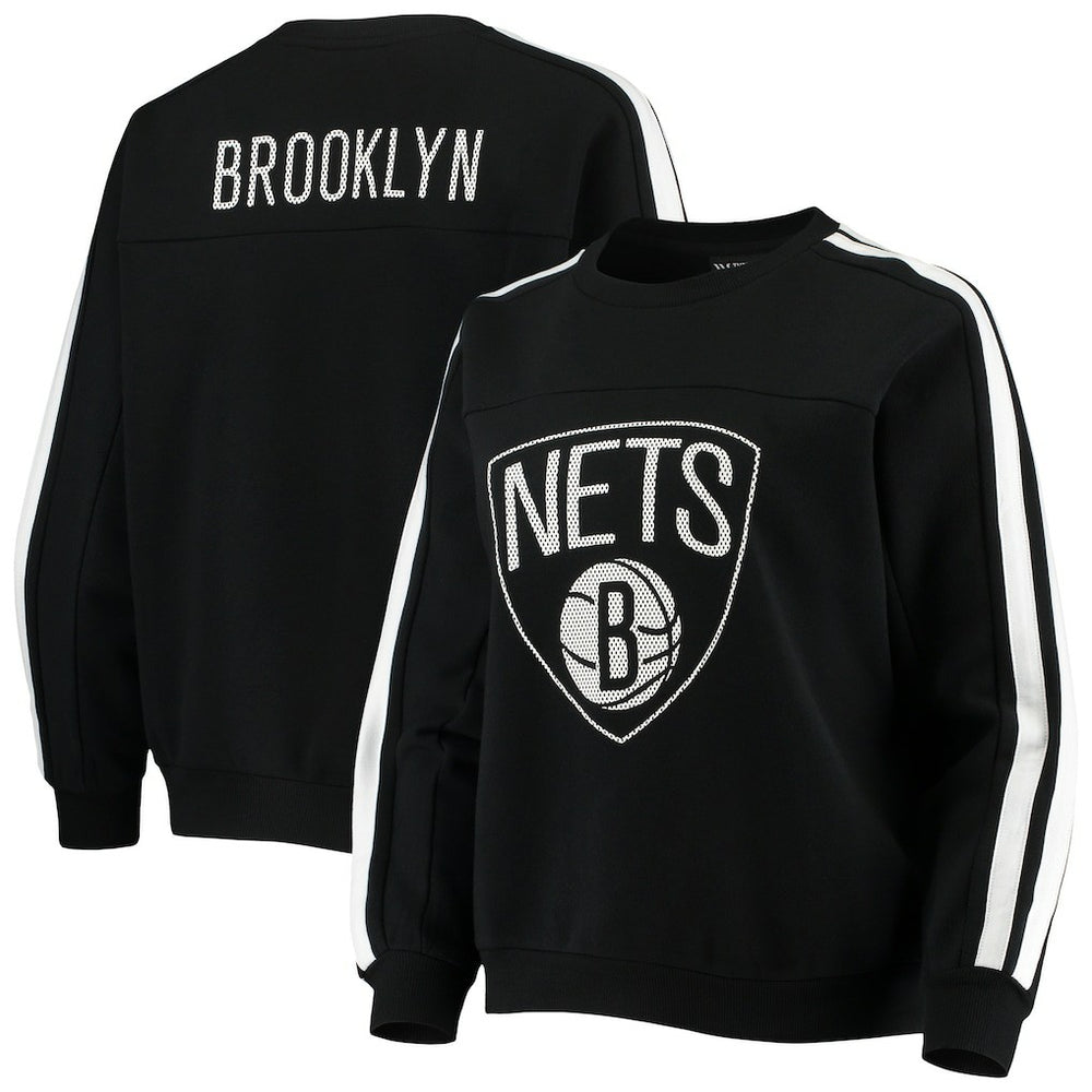 NBA Brooklyn Nets The Wild Collective Women's Perforated Logo Pullover Sweatshirt