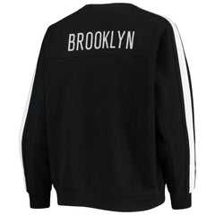 NBA Brooklyn Nets The Wild Collective Women's Perforated Logo Pullover Sweatshirt