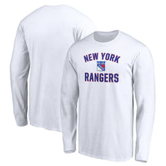 NHL White New York Rangers Victory Arch Long Sleeve T-Shirt