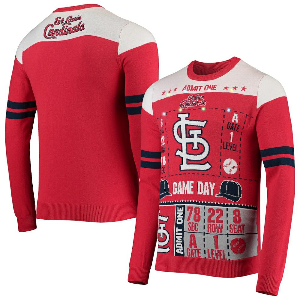 MLB St. Louis Cardinals FOCO Ticket Light-Up Ugly Sweater