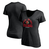 NHL Black Ottawa Senators Women's Hail to the North V-Neck T-Shirt