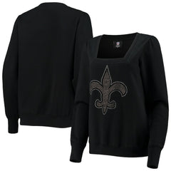 Cuce Women's Winners Square Neck Pullover Sweatshirt - New Orleans Saints