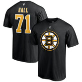 NHL Black Taylor Hall Boston Bruins Fanatics Authentic Stack Name & Number T-Shirt