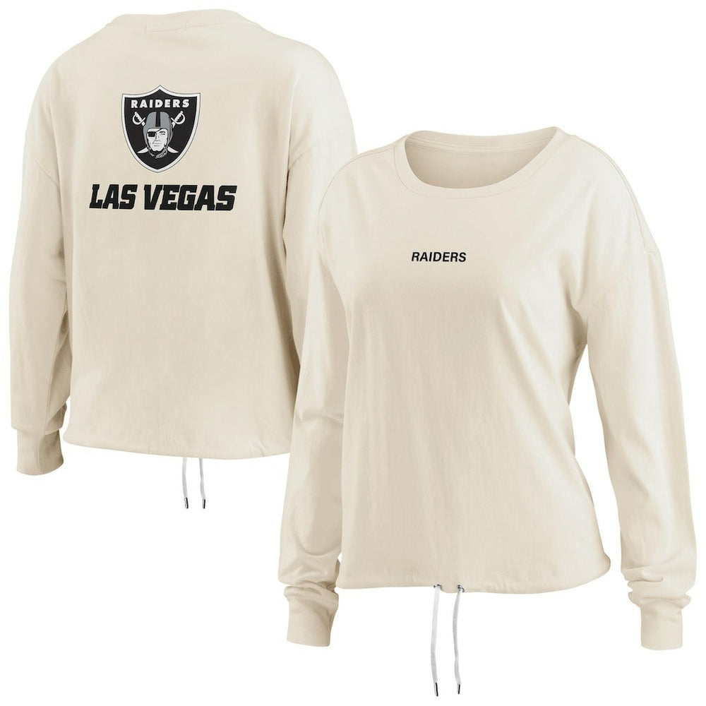 WEAR by Erin Andrews Women's Long Sleeve Crop Top Shirt - Las Vegas Raiders