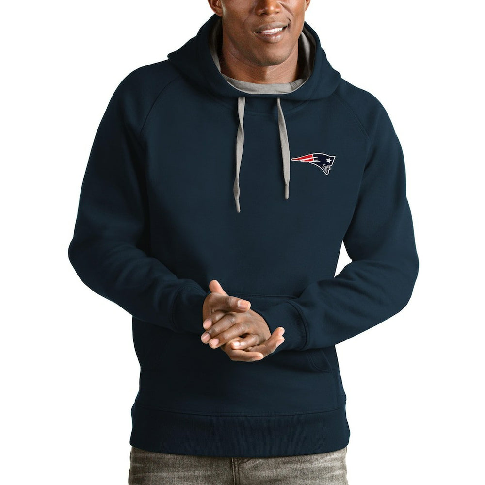 Antigua Logo Victory Pullover Hoodie - New England Patriots
