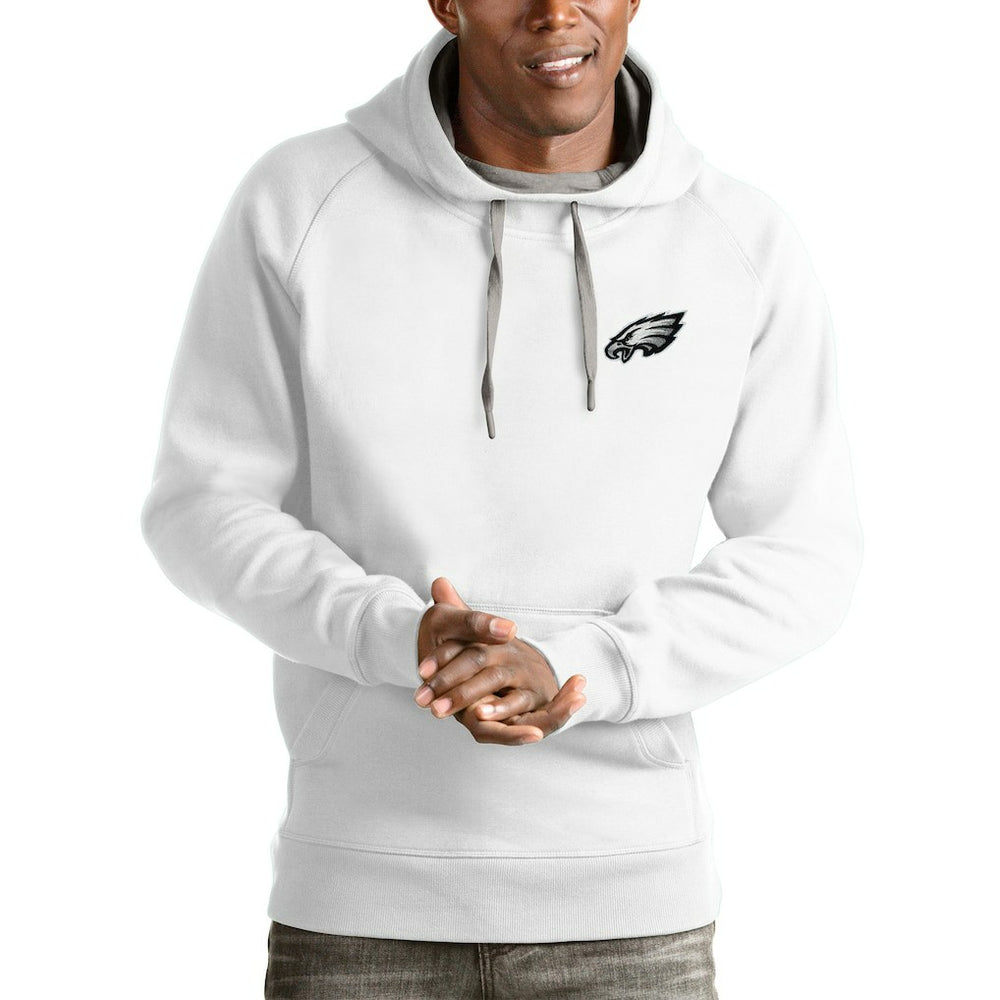 Antigua Logo Victory Pullover Hoodie - Philadelphia Eagles