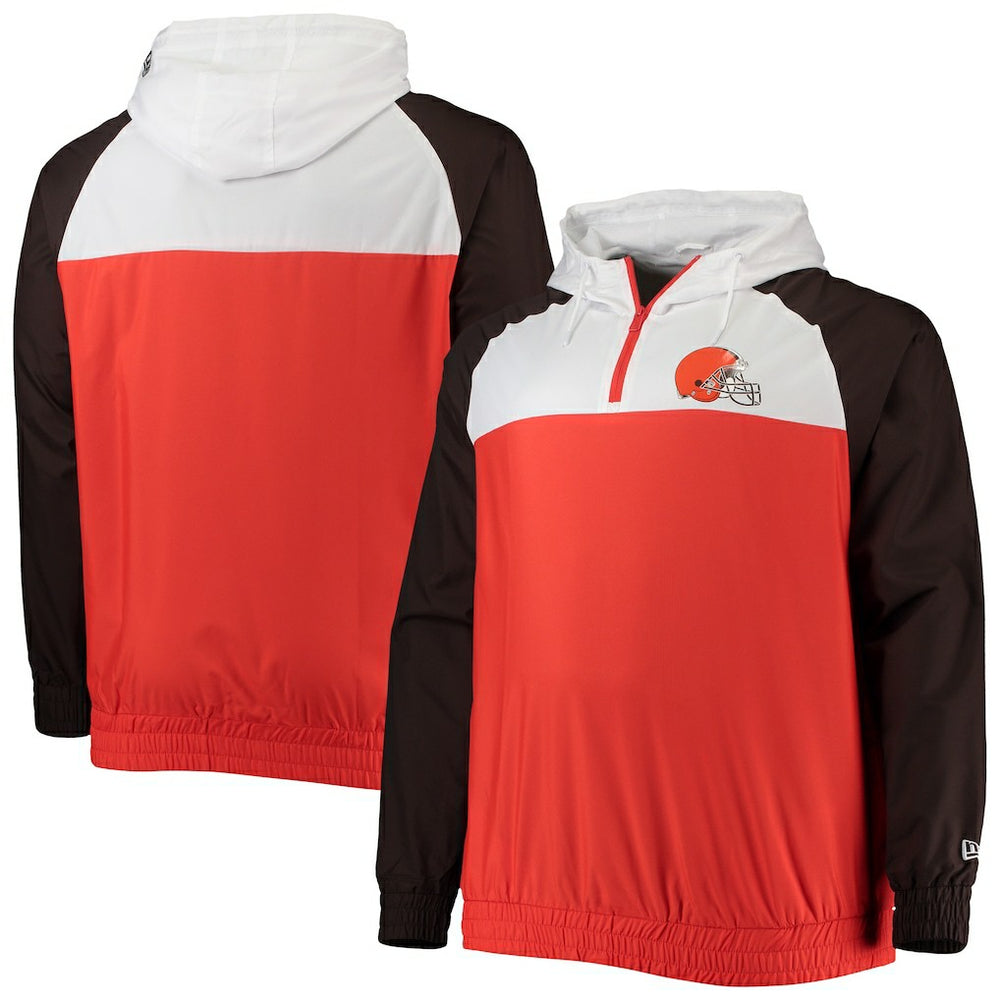Big & Tall League Raglan Quarter-Zip Hoodie - Cleveland Browns