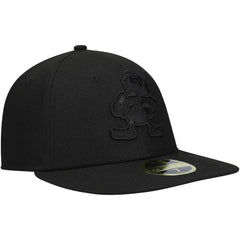 Historic Logo Black on Black Low Profile 59FIFTY II Fitted Hat - Cleveland Browns