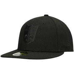 Historic Logo Black on Black Low Profile 59FIFTY II Fitted Hat - New Orleans Saints