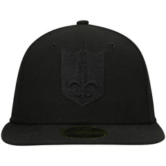 Historic Logo Black on Black Low Profile 59FIFTY II Fitted Hat - New Orleans Saints
