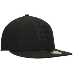 Historic Logo Black on Black Low Profile 59FIFTY II Fitted Hat - New Orleans Saints