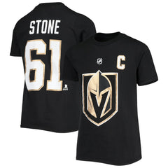 NHL Black Mark Stone Vegas Golden Knights Youth Player Name & Number T-Shirt