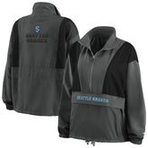 NHL Charcoal Seattle Kraken WEAR by Erin Andrews Women's Popover Packable Half-Zip Jacket