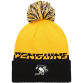 NHL Yellow/Black Pittsburgh Penguins adidas COLD.RDY Cuffed Knit Hat with Pom