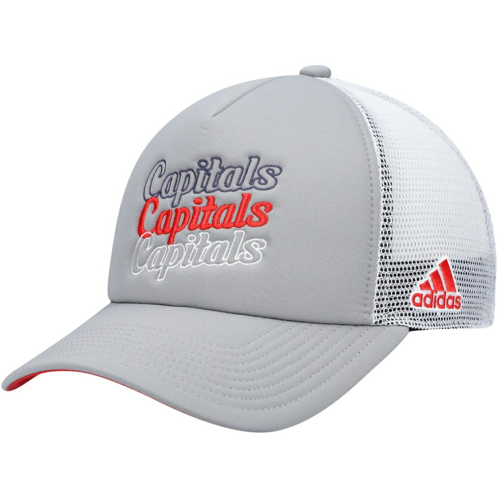 NHL Gray/White Washington Capitals adidas Women's Foam Trucker Snapback Hat