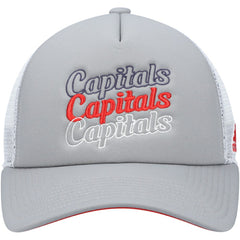 NHL Gray/White Washington Capitals adidas Women's Foam Trucker Snapback Hat