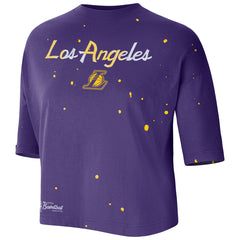NBA Los Angeles Lakers Women's Courtside Splatter Cropped T-Shirt