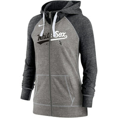 MLB Chicago White Sox Nike Women's Split Wordmark Gym Vintage Raglan Lightweight Full-Zip Hoodie