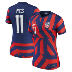 Christen Press USWNT 2021/22 Away Vapor Match Jersey - Nike Blue