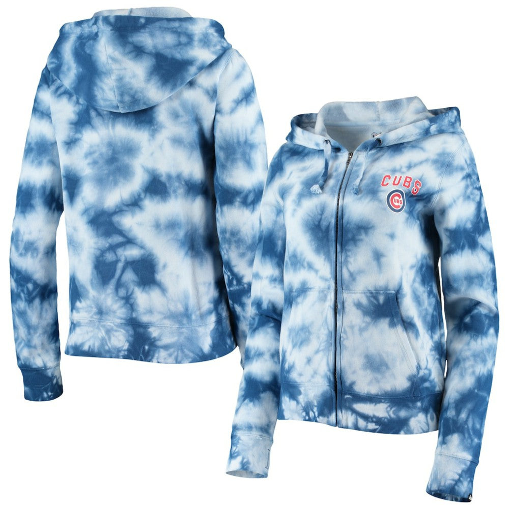 MLB Chicago Cubs New Era Women's Tie-Dye Fleece Full-Zip Hoodie