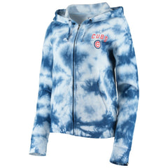 MLB Chicago Cubs New Era Women's Tie-Dye Fleece Full-Zip Hoodie