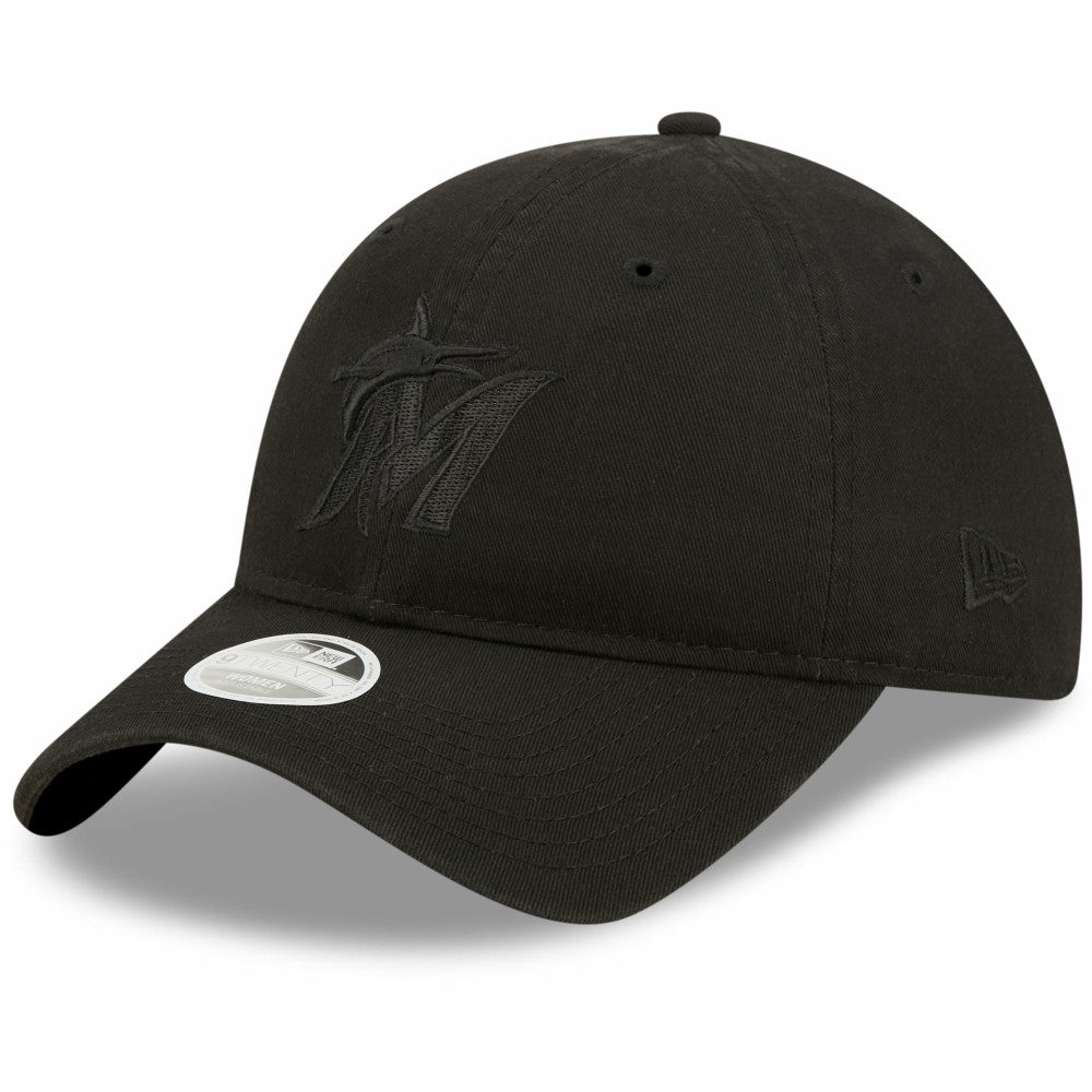MLB Miami Marlins New Era Women's Black on Black Core Classic II 9TWENTY Adjustable Hat